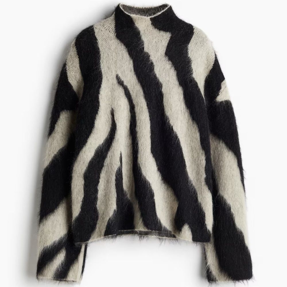 H&M EDITION MOHAIR-BLEND MOCK TURTLENECK SWEATER SIZE XS - Picture 7 of 11